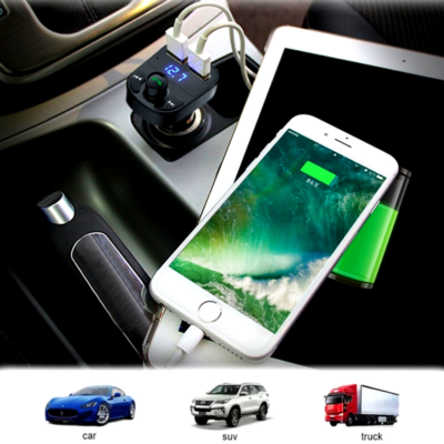 Cargador de coche carro con transmisor FM y Bluetooth para Telefonos Smart  Phone