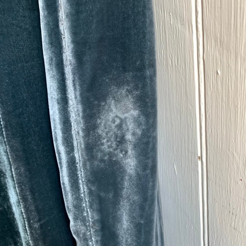 Coldwater Creek Blue Fairy Velvet Coat Duster Lined Black Paisley Pockets - Sz 4 - Picture 20 of 20