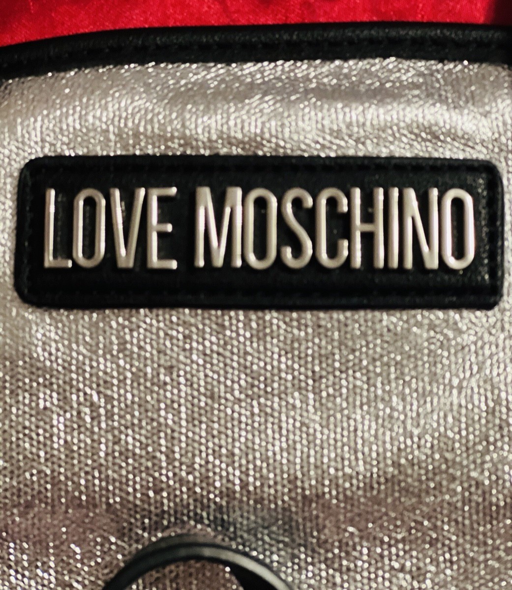 Love Moschino Metallic Canvas Spike Silver Stud Backpack eBay