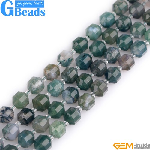 "Surtido de cuentas de ágata de piedra facetadas naturales cuentas bicon sueltas fabricación de joyas 15" - Imagen 10 de 74