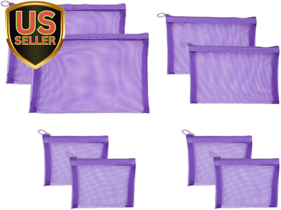 #ad #ad 8 Piece Purple Mesh Makeup Bag Sets for Traveling Overnight Trips Weekender C