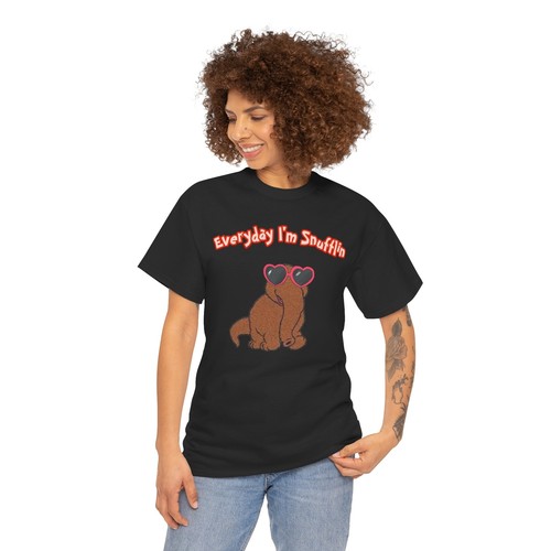 Snuffleupagus Fun Tee, Funny Sesame Street Shirt, Everyday I'm Snufflin Top, - Picture 3 of 5