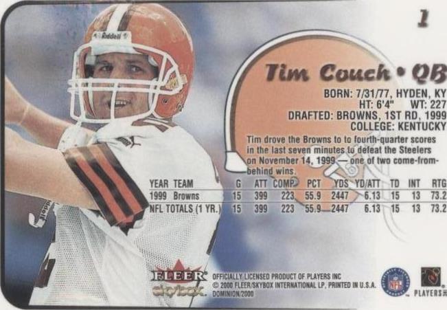 2000 Skybox Dominion Tim Couch #1