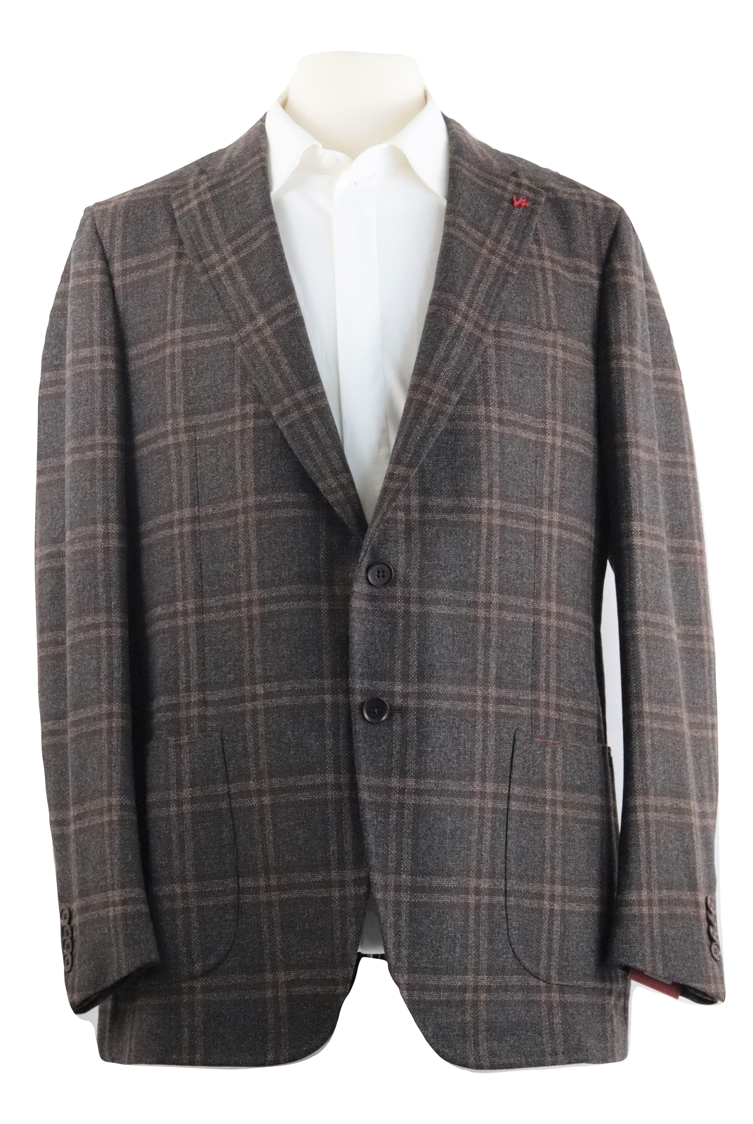 NWT 3195 ISAIA braun Windowpane Check Wool-Cashmere-Silk Sport Coat Größes NWT 3195 ISAIA braun Windowpane Check Wool-Cashmere-Silk Sport Coat Größes