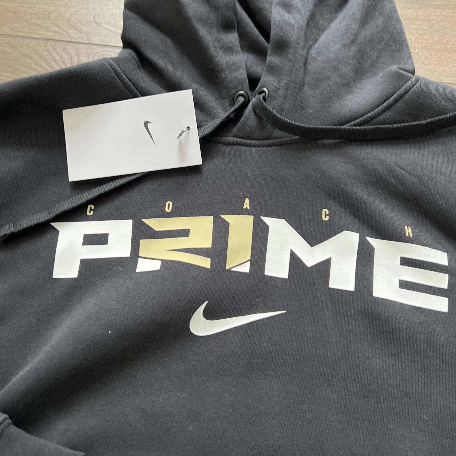 Felpa con cappuccio uomo taglia grande Nike Coach Prime nera Deion Sanders