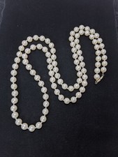 Vintage Cream Faux Acrylic Pearl Long Necklace