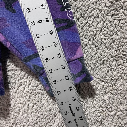 Superradical Size XL Purple Camo Hoodie Sweatshirt Spellout Logo on Sleeves - Bild 9 von 9