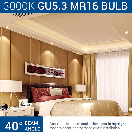 MR16 GU5.3 LED Light Bulbs - 50W Equivalent Halogen Bulbs, Warm White 3000K 12V - Picture 6 of 12
