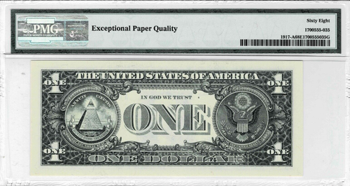 1988A $1 Federal Reserve 'WEB' Note-fr.1917-A (AF 5/6) -PMG 68 EPQ- TOP POP ! - Picture 2 of 6