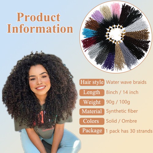 Natural Water Wave Crochet Braids Black Deep Curly Hair Extensions As Real Human - Picture 3 of 52