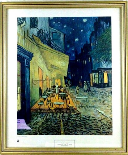 New York Graphic Society 1979 Framed Print Vincent van Gogh Sidewalk Café 25x21