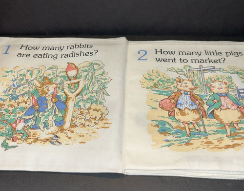 Vintage 1995 Beatrix Potter Peter Rabbit’s 123 Soft Book Fabric Panel Completed - Picture 2 of 9