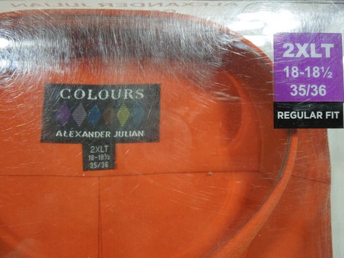 PARA HOMBRES ALEXANDER JULIAN COLORES SHRIT & TIE 2XLT ~18-18 1/2,35/36 NARANJA CALABAZA - Imagen 3 de 6