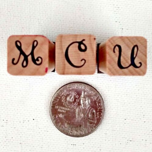 Alphabet Wood Rubber Stamp Collections Complete ABC Set Mix Sizes & Fonts U Pick - Picture 7 of 82