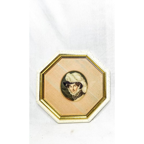 Set of two Vtg Framed Lithograph Mini Portrait Woman and Man Florentine - Picture 2 of 2