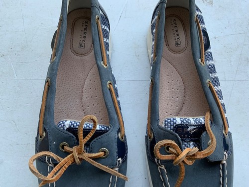 Sperry Top Sider Boat Shoes Womens 10 M Angelfish Blue Striped Mesh NEW - Picture 3 of 7