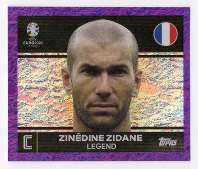 Topps EURO 2024 Purple Parallel Sticker FRA 2 Zinedine Zidane