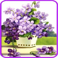 30 Custom Vintage Purple Flowers Personalized Address Labels