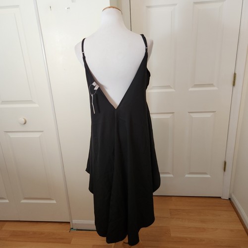 New Asos Swimsuit Coverup Dress Size 6 Womens Black Midi Slip Beach Lightweight - Picture 6 of 10