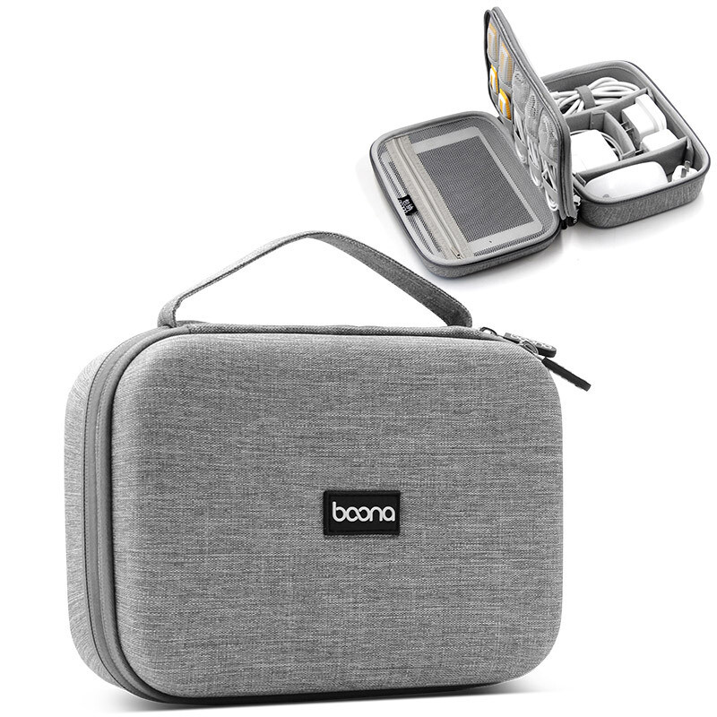 Portátil EVA Duro USB Cargador Cable Bolsa de Almacenamiento Unidad Adaptador Organizador Estuche Caja