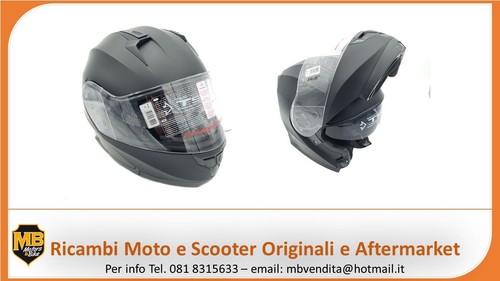 CASCO MODULARE DOPPIA VISIERA MOTO E SCOOTER OMOLOGATO NERO OPACO JFM