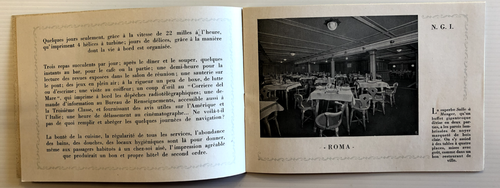 Navigazione Generale Italiana ROMA La troisième classe 1930 FR - Picture 3 of 3