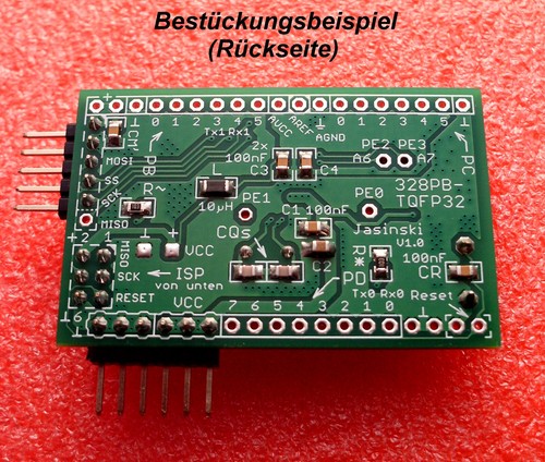 6x Platine für ATMEGA328PB-AU im TQFP32-Gehäuse (ohne Bauteile) FR4 HALbf Grün - Bild 4 von 10