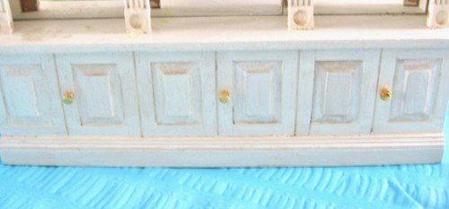 dollhouse doll house miniature VINTAGE WHITE WOOD DISPLAY CASE BOOKCASE MIRROR 2 - Picture 4 of 5