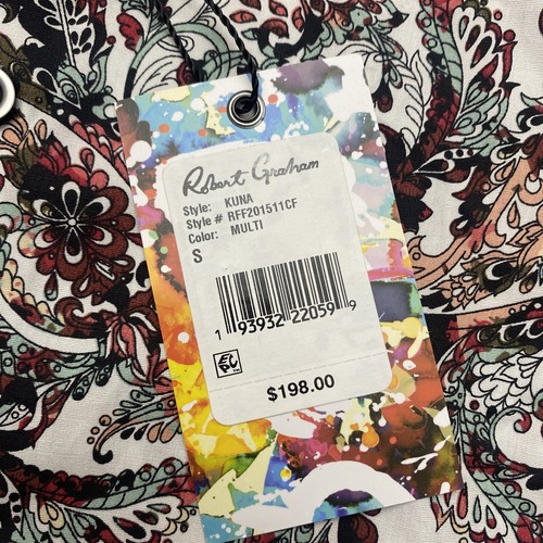 Paisley uomo Robert Graham KUNA nuovo con etichette taglia S prezzo al dettaglio consigliato: $ 198 vestibilità classica - Foto 3 di 10