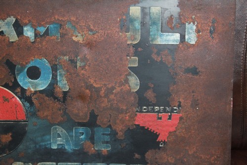 SELTEN 1920er ARMOULD UNABHÄNGIG COAST TO COAST MOTORÖL BEMALT BLECHSCHILD GAS - Bild 7 von 9