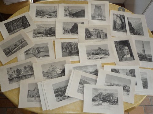 Set 45 antike französische Drucke von INDIEN & Kaschmir veröffentlicht 1883 Inde Asien - Bild 1 von 12