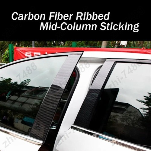 6Pcs PC Pillar Post Trim Cover Carbon Fiber Case For Honda Fit Jazz GE 2008-13 - Picture 3 of 10
