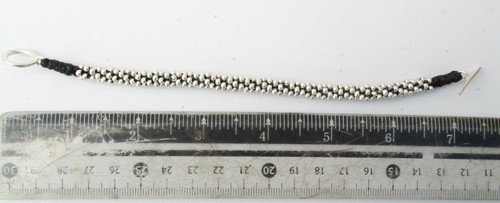 NiCe! Hmong Hill Tribe Unisex Silber & Hanf Armband 7,5 cm HANDARBEIT - Bild 3 von 3