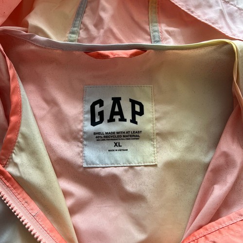 Kid’s Gap Factory Ombré Rainbow Multicolor Anorak Hoodie Pullover Jacket XL EUC - Picture 3 of 3