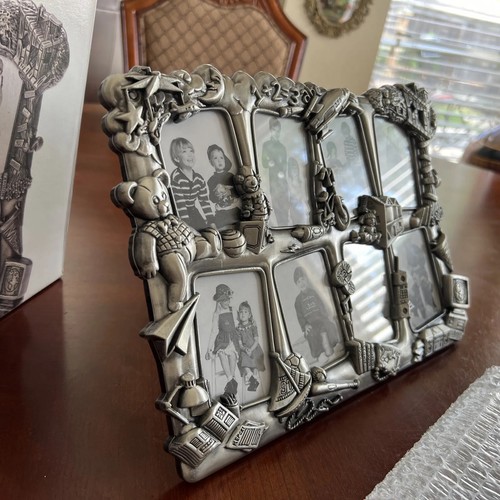 Royal Limited Silver Vintage Juvenile Collage 8 Photo Picture Frame New in Box - Picture 2 of 8