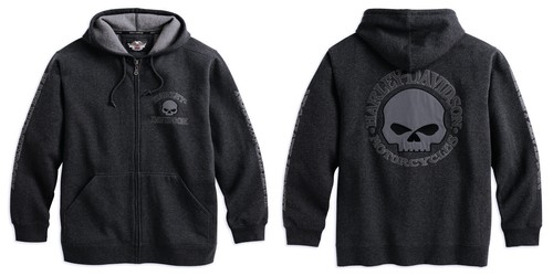 Harley-Davidson Men's Hooded Skull Sweatshirt Gr. M - Herren Hoodie, Grau