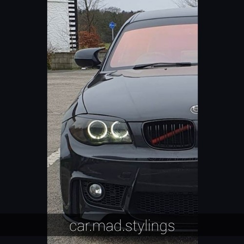 Black Plastic Eyebrows to fit BMW 1 E87 E88 E81 E82/Eyelids/Light/Brows M Sport - Afbeelding 20 van 24