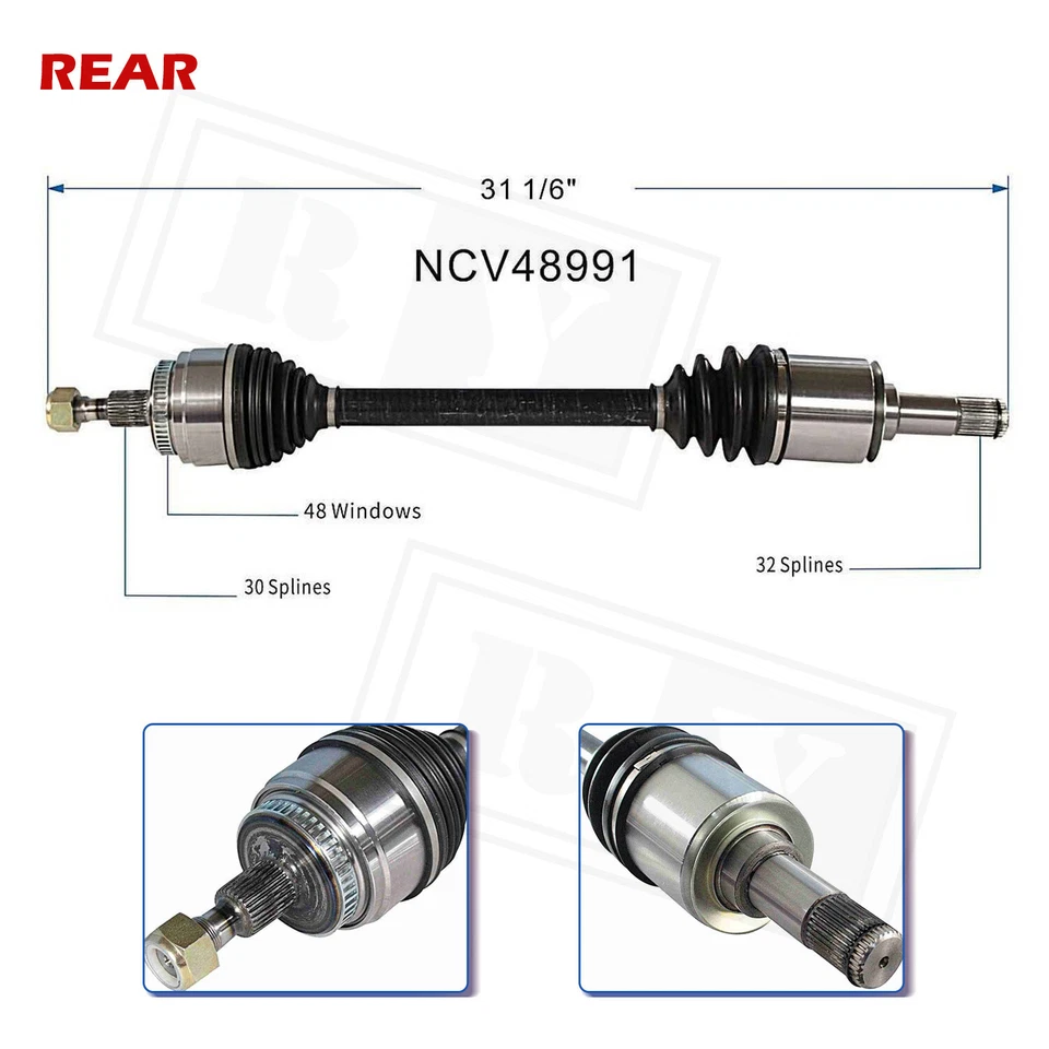 Par de ejes traseros CV para 98-05 MB ML320 ML350 ML430 ML500 ML55 AMG 4x4 AWD Foto 2 de 4