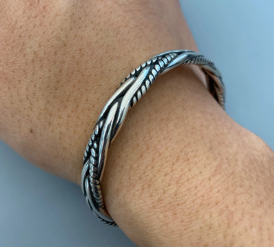 Norway Vtg Cuff ユーロヴィンテージ シルバー ブレスレット VINTAGE ヴィンテージ unique チェーンブレスレット シルバー925