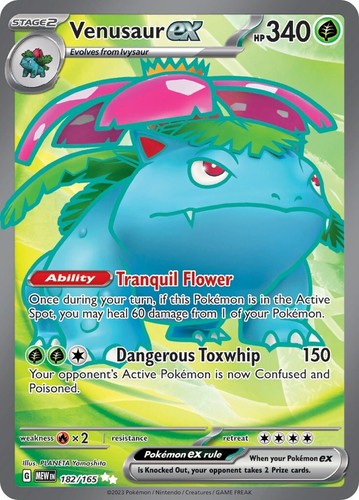 Venusaur ポケモンカード #15/102 PME00184-Pokémon 151 ENGLISH - VENUSAUR EX - ULTRA RARE FULL