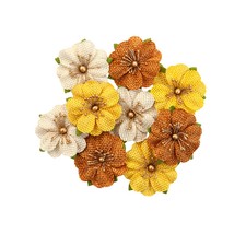 Prima Autumn Sunset Collection Flower Embellishments Pumpkin Spice 642808