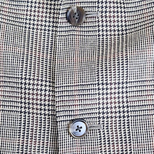 Burberry Kensington Wool Silk Suit Blazer Mens 42L Beige Houndstooth Sport Coat - Picture 20 of 21
