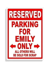 Personalized Parking Sign Wall Decal Metal Sign No Parking Customized for Emily