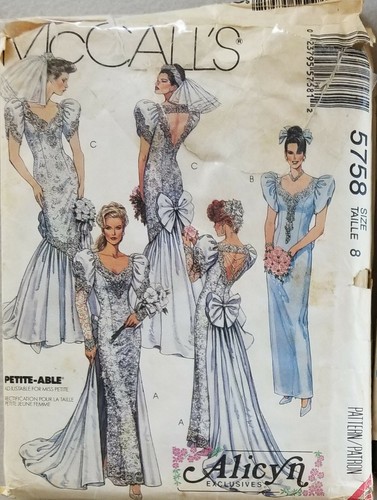 McCalls Brautkleid Schnittmuster Brautkleid Ballschleier 62 zur Auswahl - Bild 31 von 64