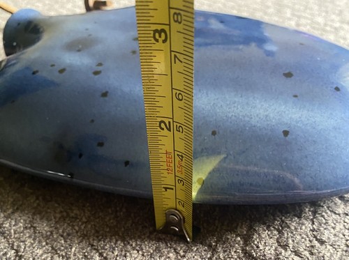 Signed Blue Ceramic Pottery Canteen Wall Hanging Vase Southwest Wall Decor - Bild 7 von 11