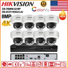 Hikvision 4K 8ch 8POE CCTV System 4K 8MP Hybrid Light ColorVu IP Camera Mic Lot