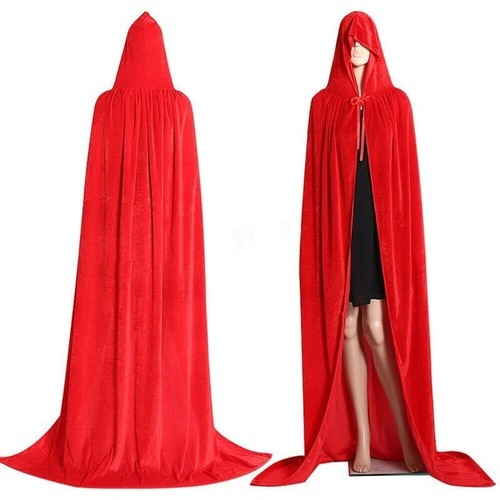 Halloween Capa de Terciopelo Capucha Capa Vestido Largo Elegante Bruja Disfraces Juegos con disfraces Divertido - Imagen 4 de 18