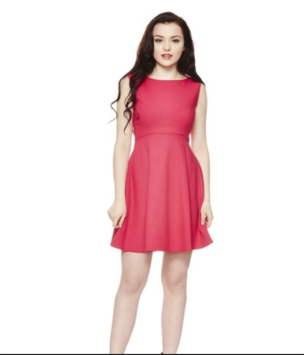 New French Connection Women Scarlet Classic Feather Ruth Dress 71EZS Red Size 8