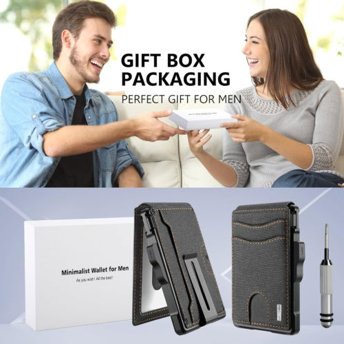 Wallet for Men - with Money Clip Slim Leather Slots Credit Card Holder RFID Bloc - Picture 6 of 12