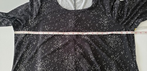 Lane Bryant Women's Black With With White Dots Tie Front Round Neck Size 18/20 - Picture 4 of 6